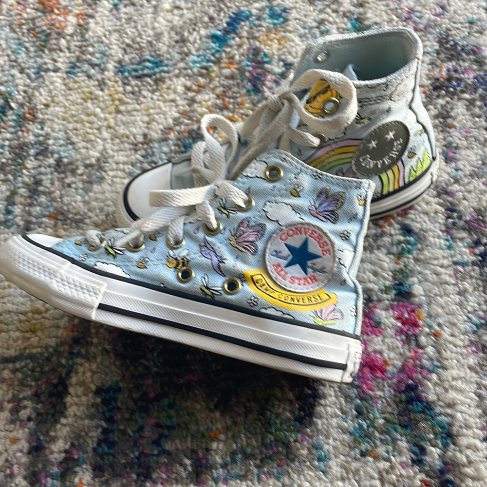 Rainbow toddler girl high top Converse